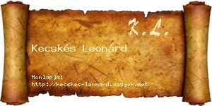 Kecskés Leonárd névjegykártya